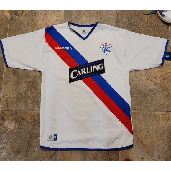 Diadora Other - NWT Diadora Size Medium Glasgow Rangers White Blue Soccer Football Jersey